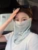 Korean Style Floral Sunscreen Balaclava: Breathable Sun Protection Face Veil for Women - Spring/Summer Cycling Neck Guard