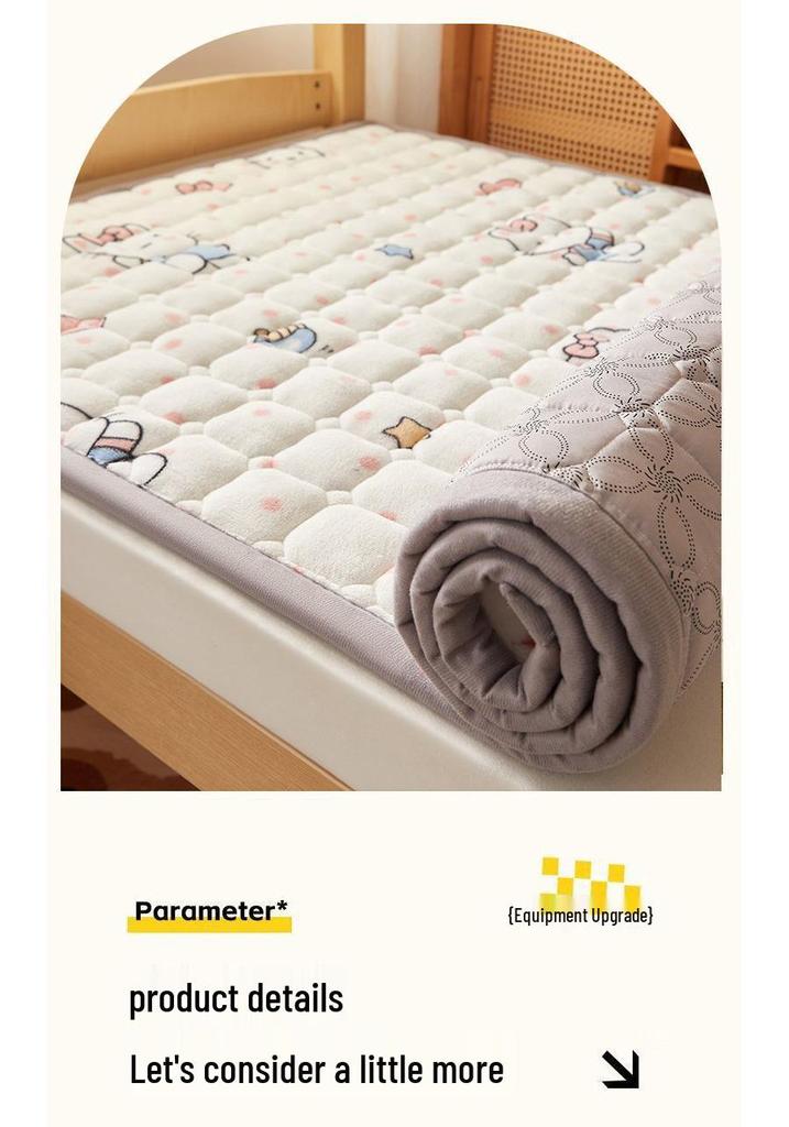 Dormitory Quilted Fleece Mattress Pad, 90×200 cm, Foldable Bunk Bed Sheet.