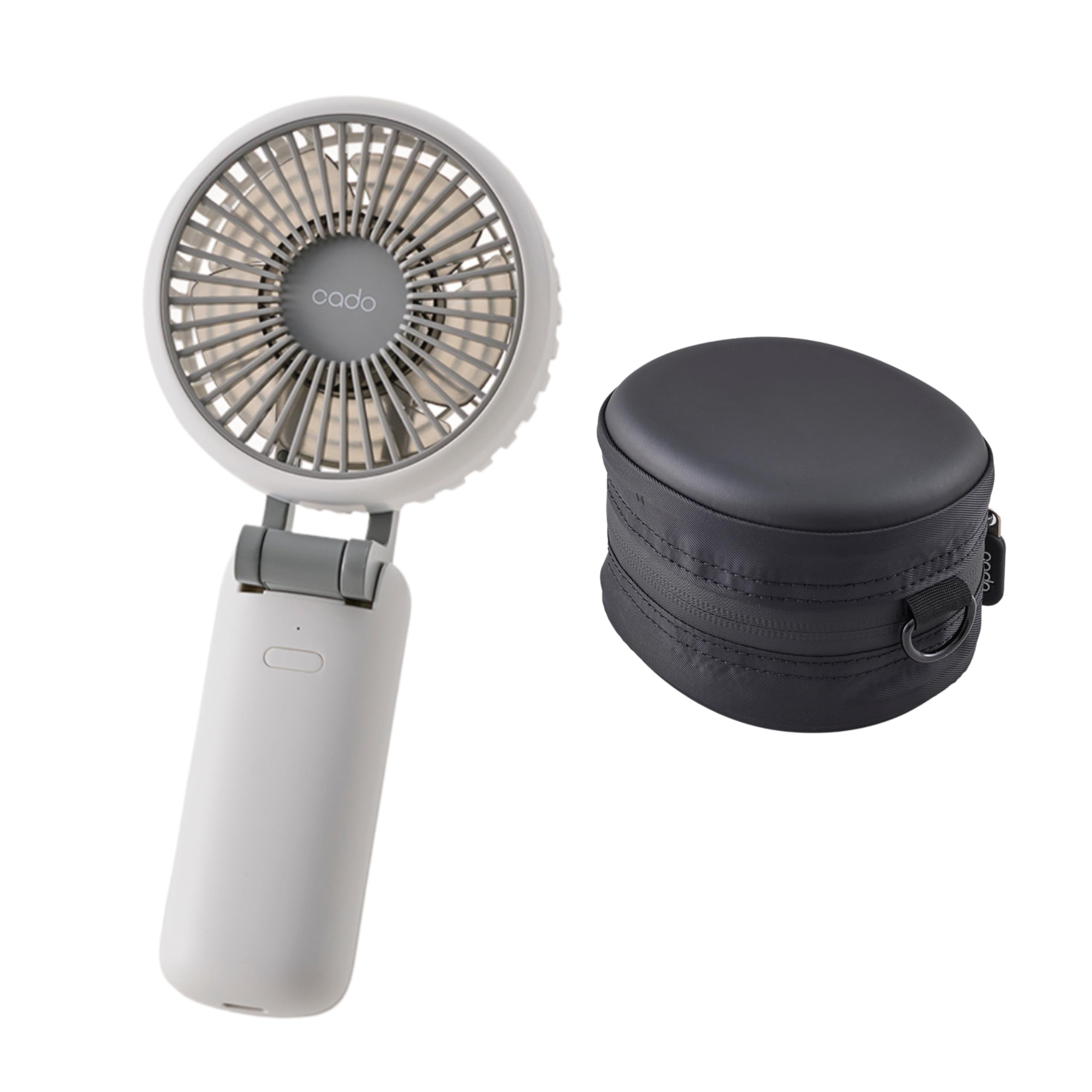 

cado Stream Mini WH Handheld Fan Unit with PD Fast 4 Adjustable Power Cooling and Pouch Included Store (Main Only) Charging, Settings, Compact,