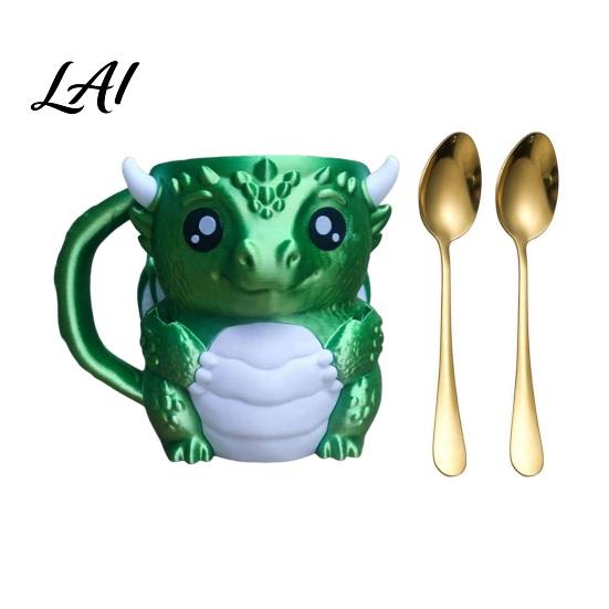 Portable Cup Holder Ice Cream Holder with Handle16 Oz Containers Built-In Snack 16-ounce Cozy Drawer Design Cute Dragon Insulated Sleeve
