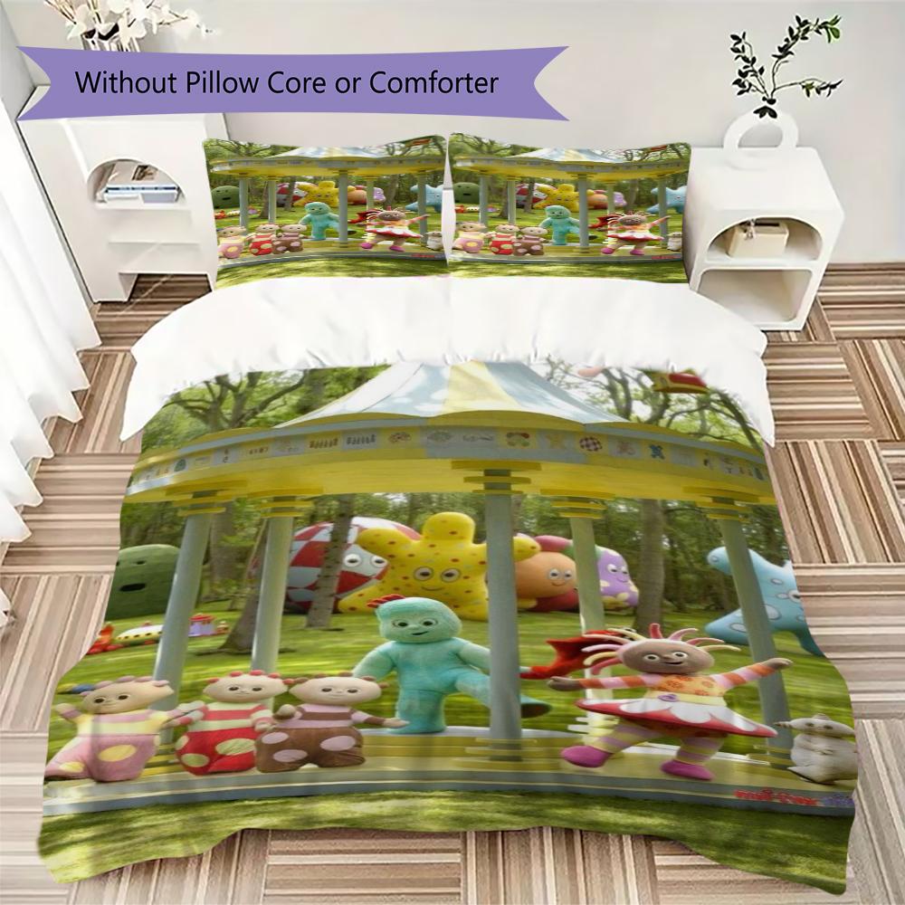 Pościel z wzorem In The Night Garden, Zestaw kołdry Poszewka na kołdrę Poszewka na poduszkę Domowy Prezent Urodzinowy(1 * poszwa na kołdrę + 2 * poszewki na poduszki, bez rdzenia)_lx