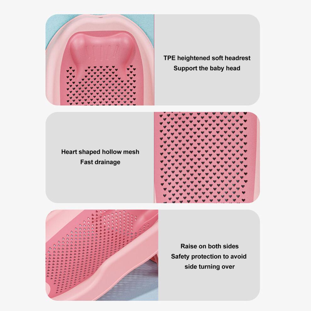 Pink Baby Bath Support, Klappbarer, herzförmiger Babybadewannenhalter