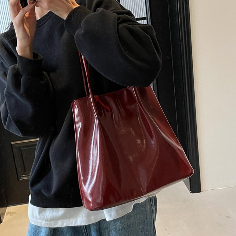 Nuevo Bolso Tote de Moda para Mujer de Gran Capacidad, Bolso Balde Elegante de Color Sólido, Bolso Suave para Desplazamientos, Bolsos de Hombro de PU a la Moda para Señoras
