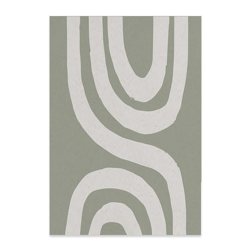 Abstract Line Landscape Leaves Green Posters Canvas Painting Wall Art Print Pictures for Bedroom Living Room Interior Home Decor