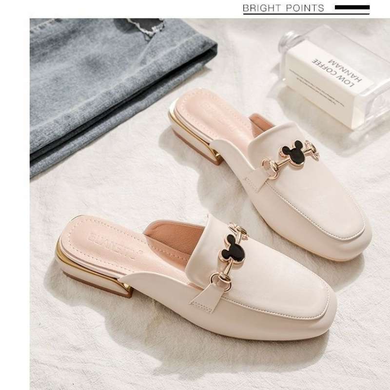 Thick Heel Bag Head Half Slippers Women's 2025 Summer Fashion Cool Slippers Women's New Women's Half Slippers Women's Going Out