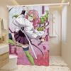 Anime M-Mitsuri-Kanroji  Waterproof Fabric Shower Curtain Bathroom Decoration Curtain Home Hawaiian Style Shower Curtain
