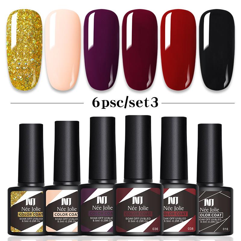 6-Color Nail Polish Glue Set, Popular Color Nail Glue, Phototherapy Nail Polish Glue Can Be Matched Arbitrarily.