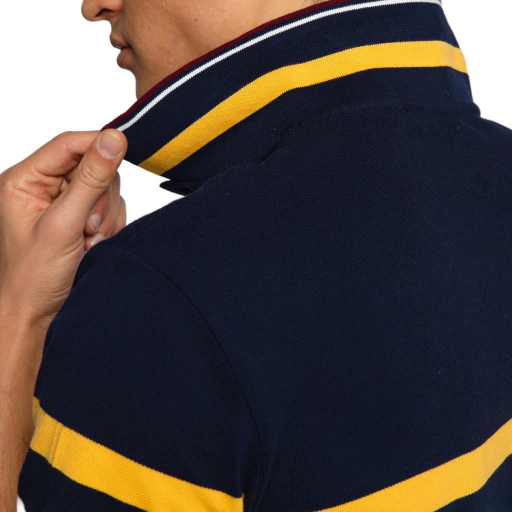 Polo Ralph Lauren SS24 Small Pony Logo Gesticktes Gestreiftes Poloshirt Herren Poloshirts Marineblau 710812959-001