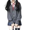 Japanese JK School-Style V-Neck Cardigan - Autumn/Winter Loose Knit Sweater for Women