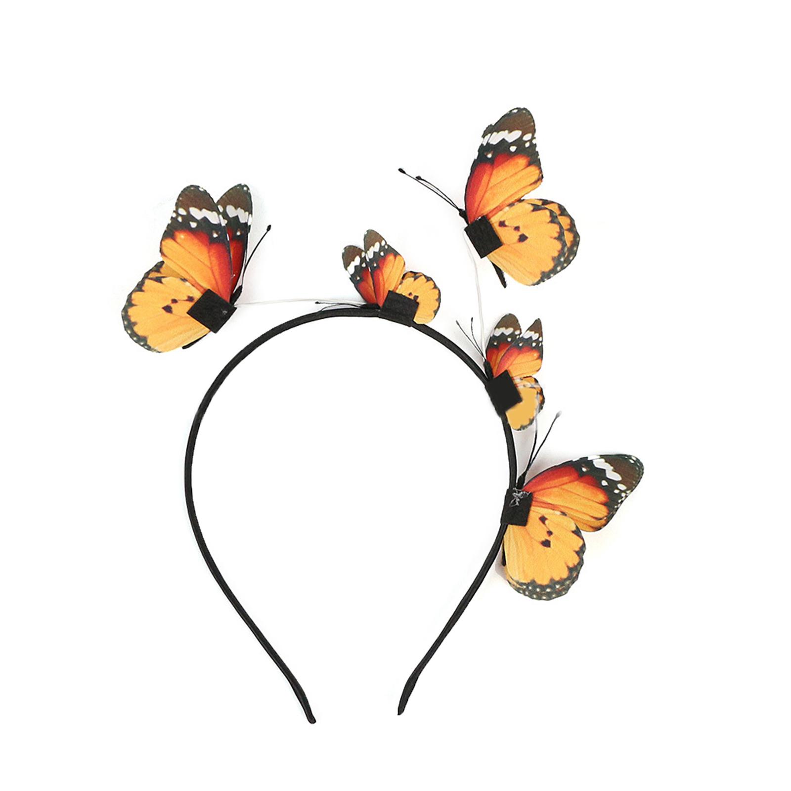 

3d Butterfly Headband Butterfly Headpiece Butterfly Fascinator Hat Tea Party Hat Butterfly Hair Hoop Butterfly HairBand 1 оранжевый