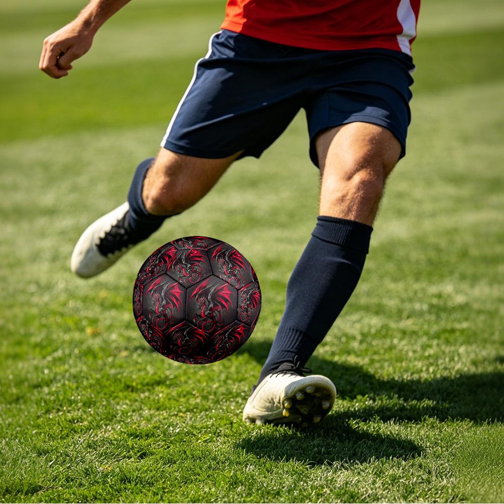 1pc Dragon Artwork Theme Soccer Ball Football, Size 5, Lightweight PVC, Outdoor Training Soccer Ball,Gift C6518