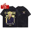 Summer 2025 Short Sleeve Tee Anime One Piece Luffy Nami Graphic T Shirt Man  Clothes Vintage Washed Women Oversized Gym Tops