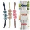 Elastic Band Curtain Tieback Flower Shape Adjustable Window Curtain Buckles No Punching Curtain Rope Holders Home Decor