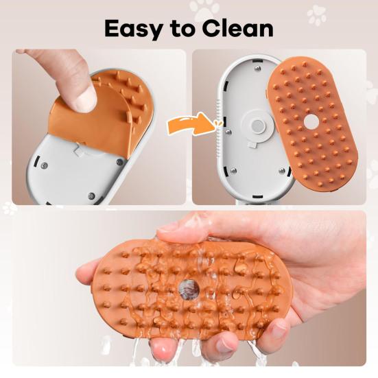 Cat Steam Brush for Shedding Pet Spa Brush Self-Cleaning Pet Grooming Comb Foldable Massage Brush for Cats Dogs
