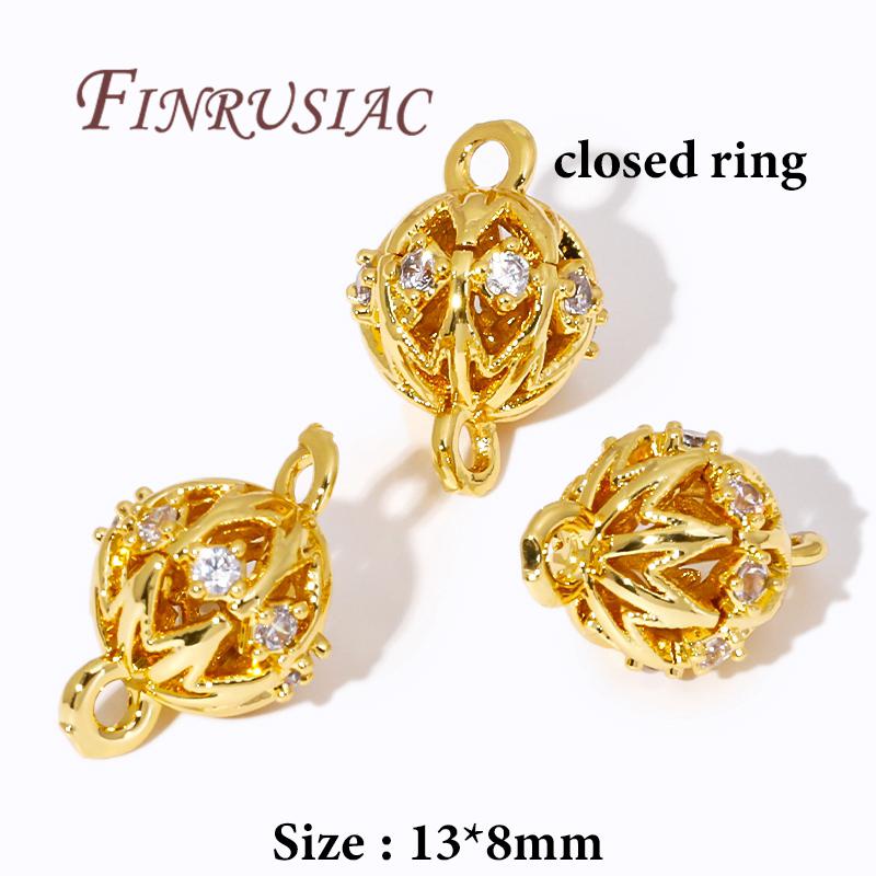 18K Gold Plated Zircon Charms/Bracelets Connectors For Jewelry Findings,Jewellery Connectors For Earrings Making DIY Accessories