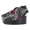 Cool Fashion Leather Belt Red Heart Arrow Love Hurts Design Punk Rock Waistband Women Men Decorative belts Jeans Hip Hop Girdle