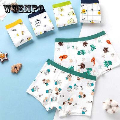 4Pcs/Lot 2 To 14 Years Boys Underwear Design Kids Cotton Briefs Children's Panties Soft Shorts