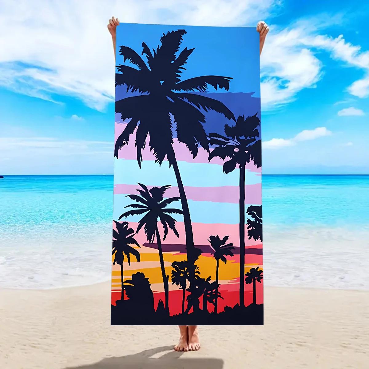 

1pc Ultra fine fiber beach towel, suitable for swimming, camping, vacation, yoga, multifunctional towel, swimming beach towel W40*H60(CM)