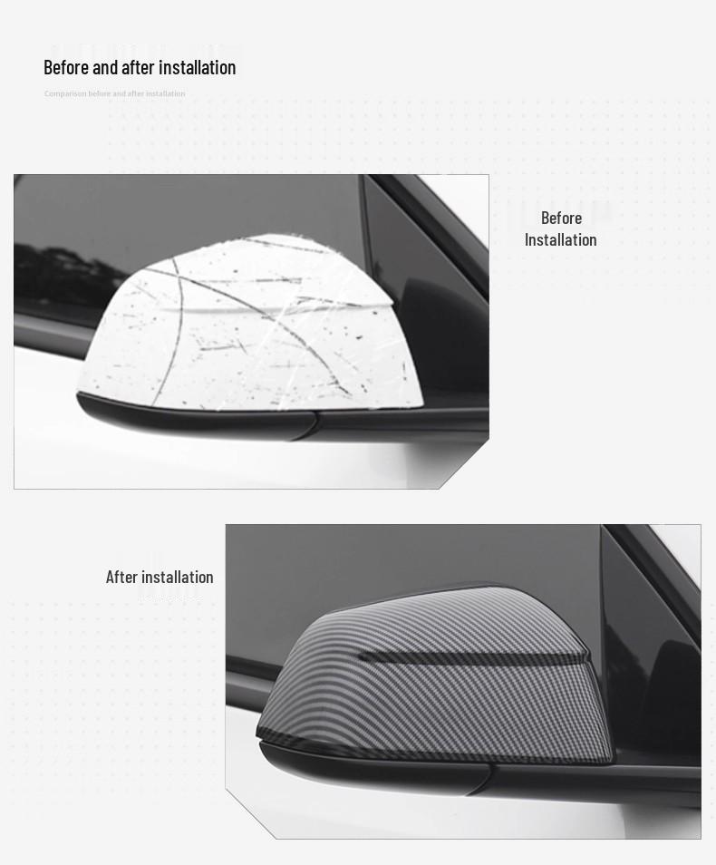 Carbon Fiber Pattern Rearview Mirror Cover for Tesla Model Y/3