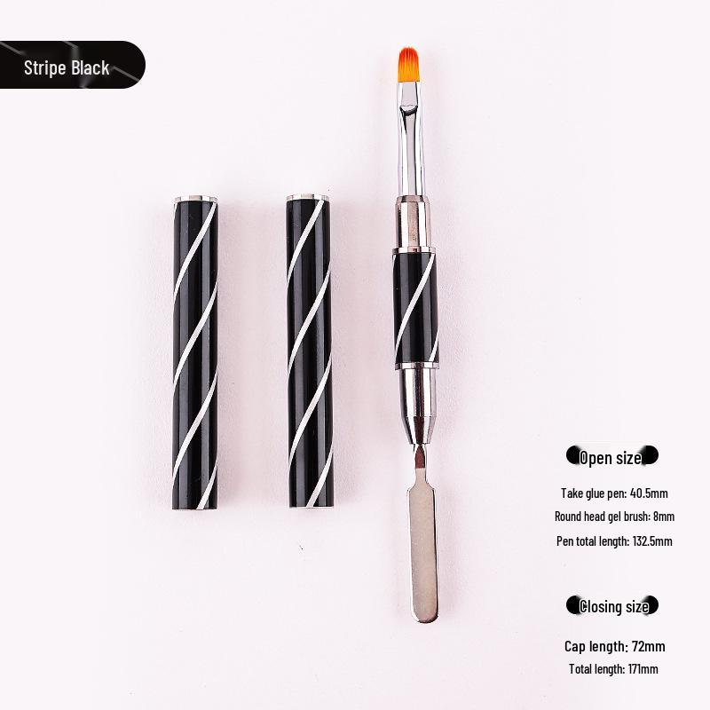 Double-Ended Nail Art Pen Set: Gel Picker, Steel Pusher, Embossing & Color Mixing Stick with Phototherapy, Round Head, Line Drawing & Ombre Tools