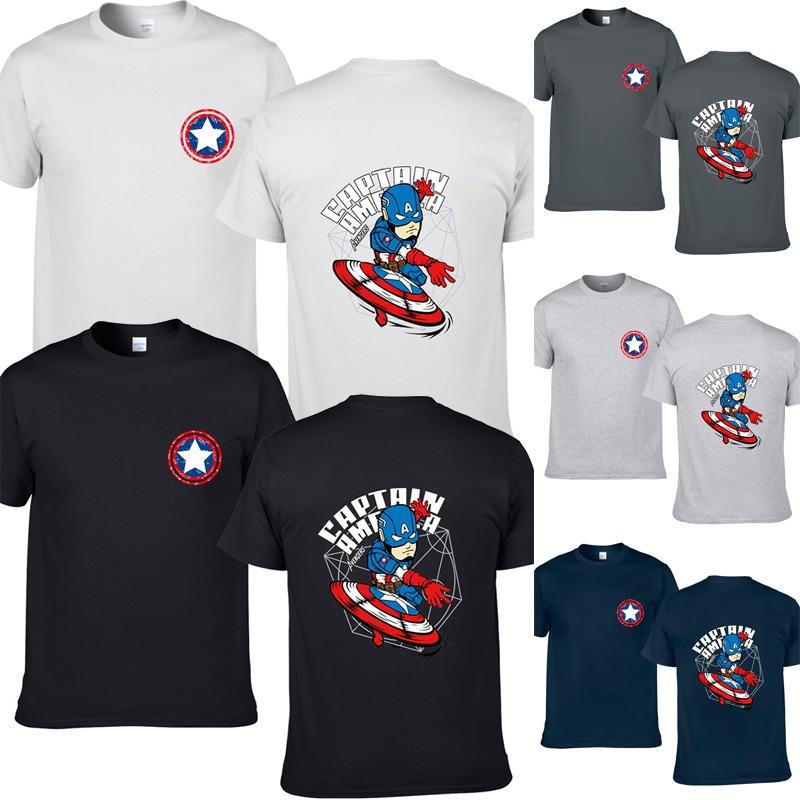 Vibrant Avengers Captain America Printed Short Sleeve Top For Every Season
