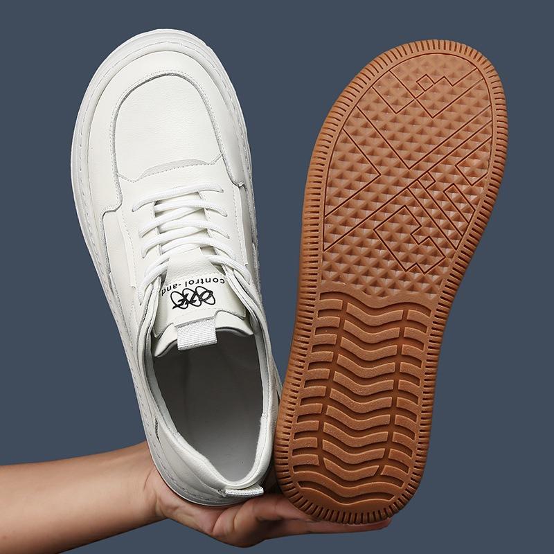 Board shoes men's trendy shoes men's leather crooked head breathable casual shoes spring new men's shoes versatile trendy men