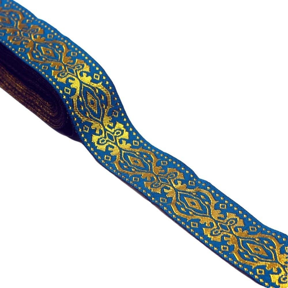 1.3 Inch Wide Jacquard Woven Fabric Ribbon White Black Gold Fringe Trim Gold Glitter Embroidery Ribbon Lace Accessories