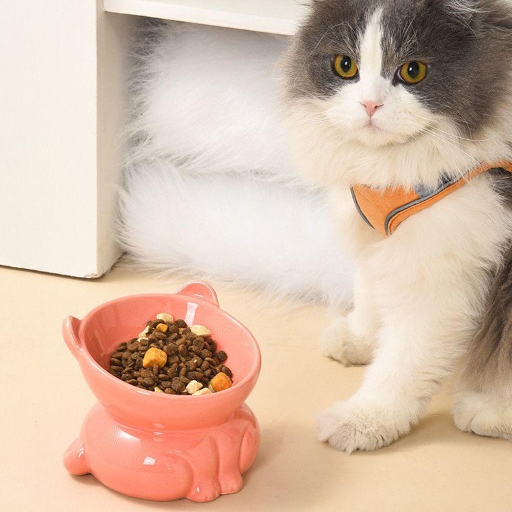 Creative Pet High Foot Bowl Cute Pet Drinking Feeder Pet Supplies Cat Bowl Neck Protection