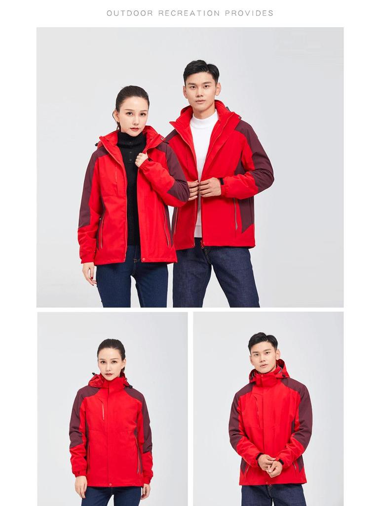 Wasserdichte Outdoor-Windjacke: Unisex Drei-in-Eins Dickes Warmes Jacken-Set