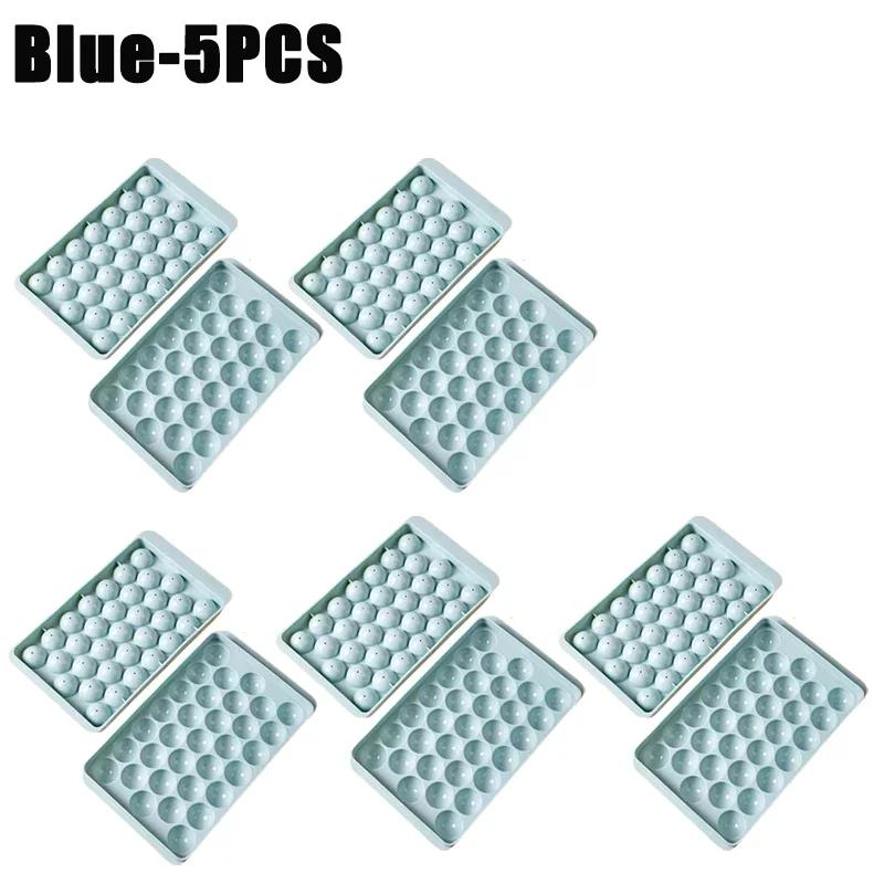1-5PCS Ice Mold with Lid Diamond Design Easy Release 3D Round Ice Ball Maker Plastic Freezer Tray for Whiskey Cocktails Reusable