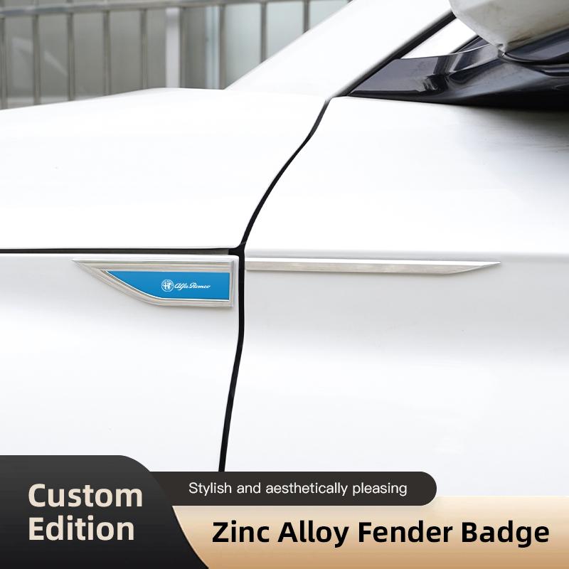 2026 Hot Alfa Romeo Metal Car Stickers Car Badge Side Door Fender Sticker Auto Decorations Accessorie For Alfa Romeo 4C 159 166
