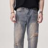 Jeans men's washed old ripped non-elastic floor-mopping pants straight loose trousers retro nostalgic high street jeans