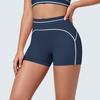 New contrasting colors high waist tight body high elastic hip lift yoga shorts sports running fitness yoga clothes three-point pants