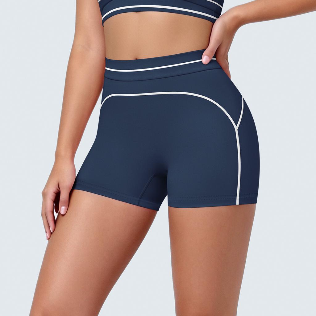 New contrasting colors high waist tight body high elastic hip lift yoga shorts sports running fitness yoga clothes three-point pants