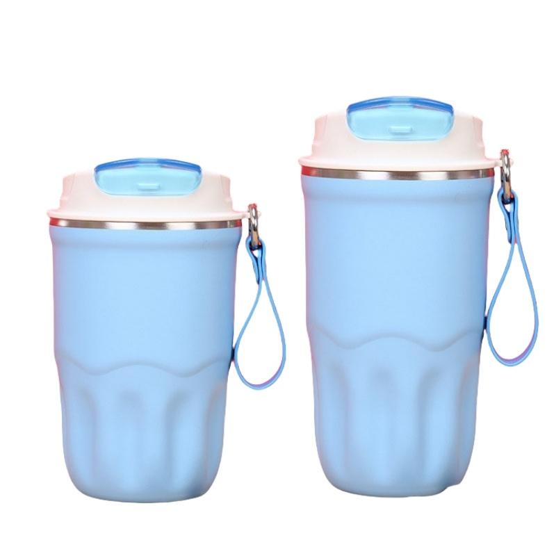 New Solid Color Thermal Insulation Water Cup Coffee Cup with Lifting Rope, Direct Drinking Water Cup for Outdoor Travel