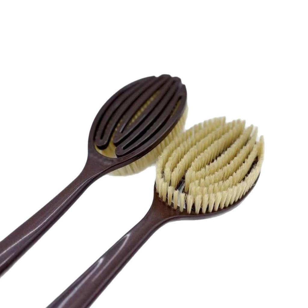Dual-Use Long Handle Bath & Shower Scrubber with Exfoliating Brush