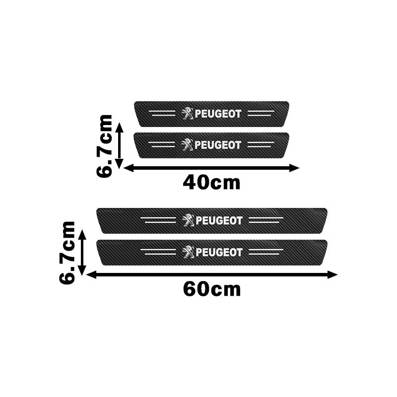 2026 Hot Car Sticker 1/4/5Pcs Car Door Sill Scuff Plate Decor Carbon Fiber Stickers For Peugeot 206 307 308 3008 207 208 407 408