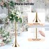 10Pcs Gold Flower Stands, 21.9 Inch Tall Wedding Centerpieces - Elegant Acrylic Crystal & Iron Floor Vases for Tabletop Decor