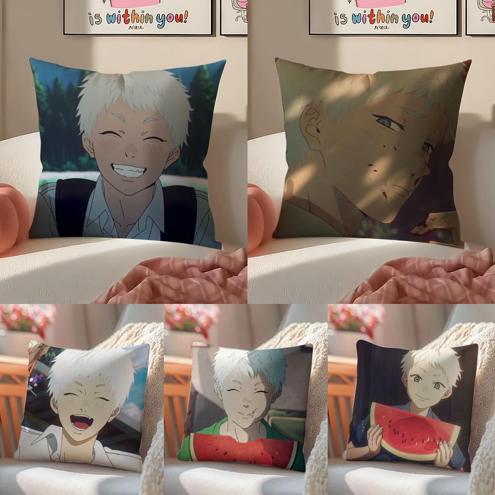 Anime The Summer Hikaru Died Cushion Cover Pillowcase Short Plush Invisible zipper Room Sofa Cushion Cover