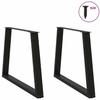 VidaXL Dining Table Legs V-Shape 2 Pcs Black 90 X (72-73,3) Cm Steel 4012576