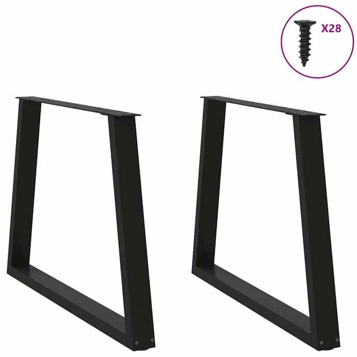 VidaXL Dining Table Legs V-Shape 2 Pcs Black 90 X (72-73,3) Cm Steel 4012576