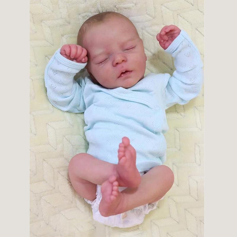 45cm Simulation Rebirth Doll Full Glue Reborn Doll Rebirth Doll Dress Up Children's Doll Accompanying Early Education