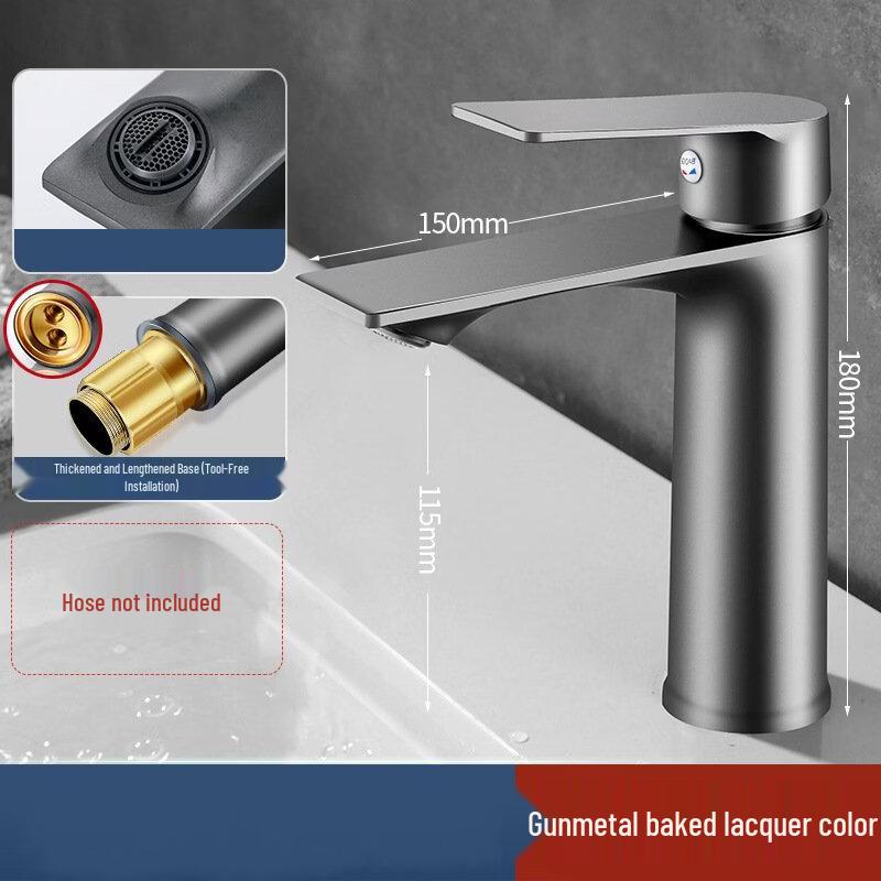 

TLXT Gunmetal Gray Wall-Mounted Single Cold Basin Faucet