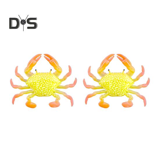 2Pcs 8CM/10G Soft Crab Lure Floating Bionic Crab Bait Colorful TPR Artificial Bait Saltwater Freshwater Fishing Accessories
