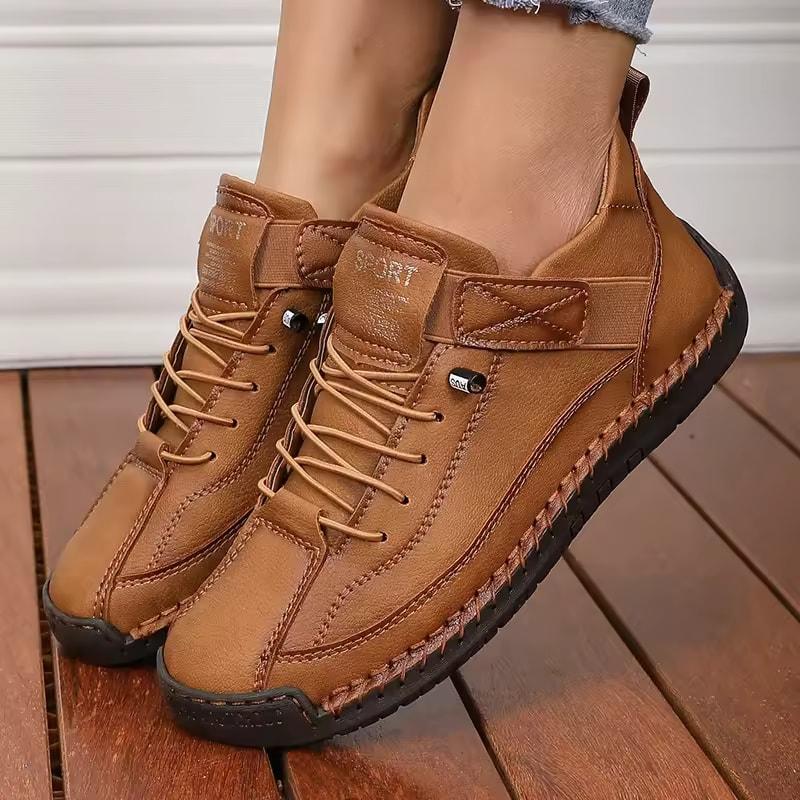 Stivali da Donna Mid Top per l'Estate Stile Britannico Retro Antiscivolo Scarpe da Lavoro Design alla Moda e Lussuoso Mocassini da Coppia