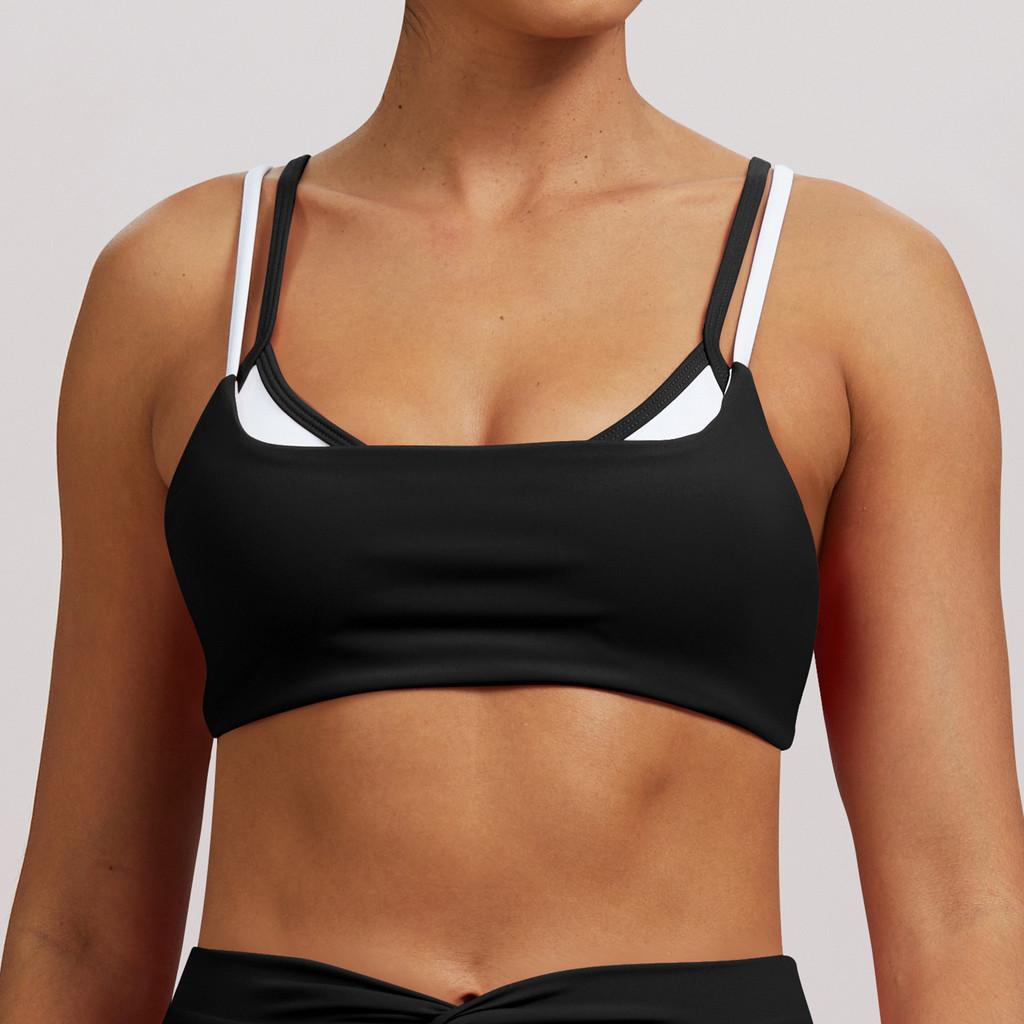 Nude Feeling Double Strap Yoga Bra With Chest Pad For Fitness And Sport Activities
