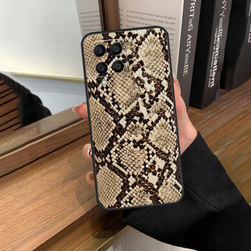 Snake Skin Print Case For Samsung Galaxy M56 M16 M36 M33 M53 M13 M12 M32 M52 M20 M15 M55 M31 M14 M35 M34 M54