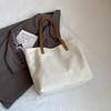 Women's Large Embroidered Canvas Tote Bag - Versatile Shoulder Bag for Commute or Class