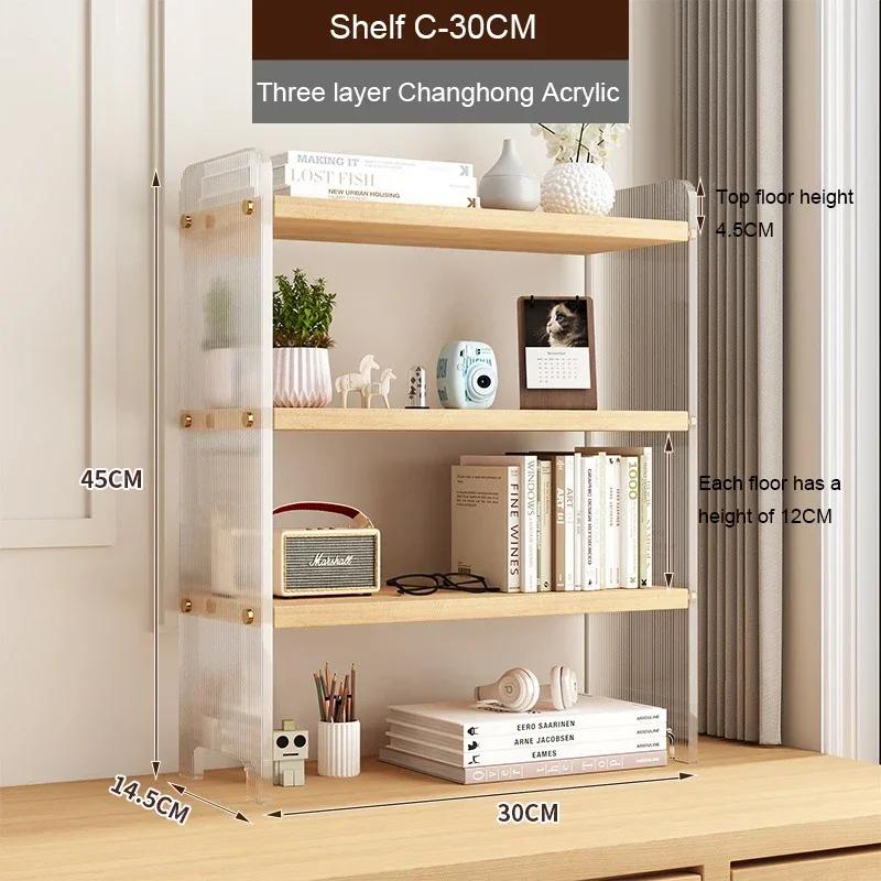 Desktop Storage Rack Office Supplies Organizers 3 Layers Acrylic Bookshelf Desk Holder Dormitory Book Shelf Kitchen Storage Rack