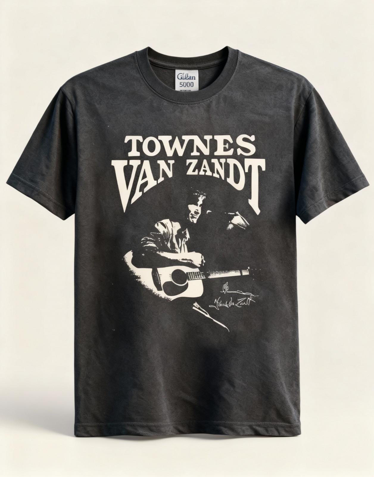 Футболка Townes Van Zandt, Угольная футболка Townes Van Zandt S-5XL S